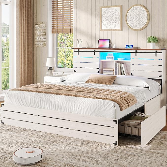 VIAGDO Wooden Bed Frame King Size by VIAGDO