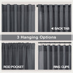 Dark Gray Curtains 108 Inches Long 2 Panels Set - Image 5