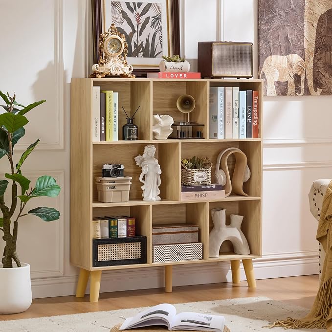 LEYAOYAO 8 Cube Bookshelf, 3 Tier Bookcase - Image 4
