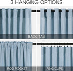 Blue Semi Sheer Linen Curtains 84 inch Length - Image 3