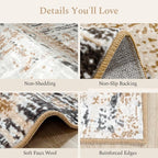 Rugflix 8x10 Area Rugs for Living Room, Washable Brown Grey Large Rug | Machine - Image 7