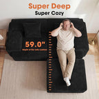 83.5" Boneless Loveseat with Ottoman, Cloud Comfy Couches - Image 3