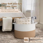 INDRESSME 115L Extra Large Jute Rope Basket, Blanket Basket Home Decor Baby - Image 5