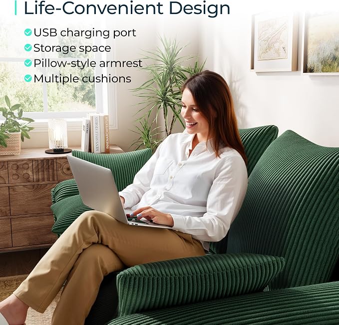 LINSY HOME 90.5'' Sectional Sleeper Sofa - Image 5