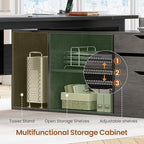 SEDETA 71" Executive Desk with File Cabinet, Large Office Desk with Drawers and - Image 6