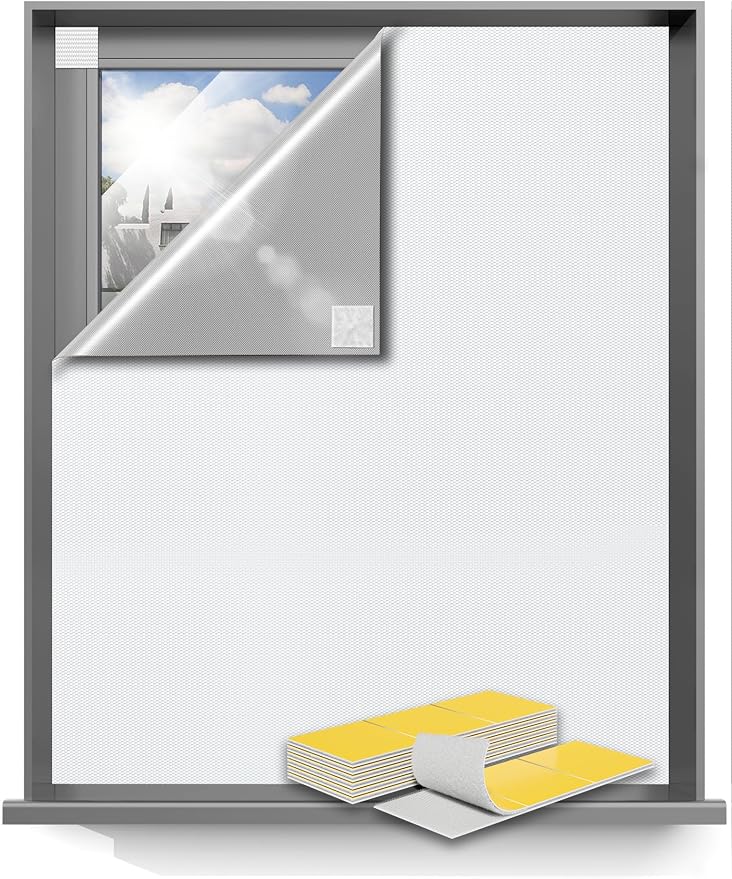 Blackout Curtains for Bedroom 114"x60" Portable No Drill Black Out Window Cover by Sumobaby