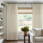 60 Inch Width 102 Inches Long Linen Pinch Pleat Curtains 1 Panel | Light by Twodrapes
