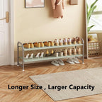 INGIORDAR Shoe Rack 2 Tier Long Storage Organizer Wide Metal Shoe Shelf - Image 4