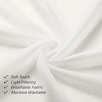 Ivory Sheer Valances for Windows 18 Inch Length 2 Pcs, Cafe Kitchen Curtains - Image 3