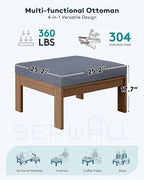 SERWALL Outdoor Ottoman with Cushions - Image 2