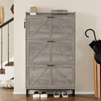 BORNOON Shoe Cabinet with 3 Flip Drawers Narrow Shoe Storage Cabinet Organizer - Image 4