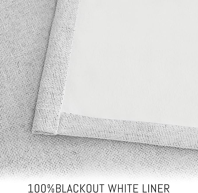 Yakamok White Linen Textured Curtains 63 Inches Long - Image 3