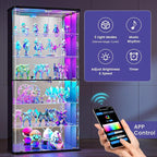 71" Tall Display Cabinet with Glass Doors, Rounded Curio Cabinet with Motion - Image 6