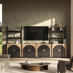 BELLEZE 3-Piece Arched TV Stand Entertainment Center by BELLEZE