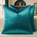 GIGIZAZA Teal Velvet Pillow Covers 22x22 Decorative Pillows Pack of 2 | Blue by GIGIZAZAFocusingonhomedecoration