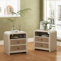 Oak&Sparrow Rattan Nightstand Set of 2, 23.6'' Rattan End Table by OakSparrow