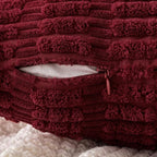 MIULEE Corduroy Decorative Throw Pillow Covers 20x20 Burgundy Pack of 2 | Soft - Image 5