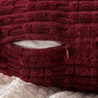 MIULEE Corduroy Decorative Throw Pillow Covers 18x18 Burgundy Pack of 2 | Soft - Image 5