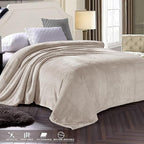 Exclusivo Mezcla Soft Waffle Fleece Bed Blanket Twin Size, Tan | Lightweight - Image 3