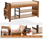 PETKABOO Shoe Bench with Hidden Drawer and Side Holder, 2 Tier Entryway Bench - Image 9