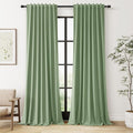 100% Blackout Linen Curtains 102 Inch Length 2 Panels Set by Guken