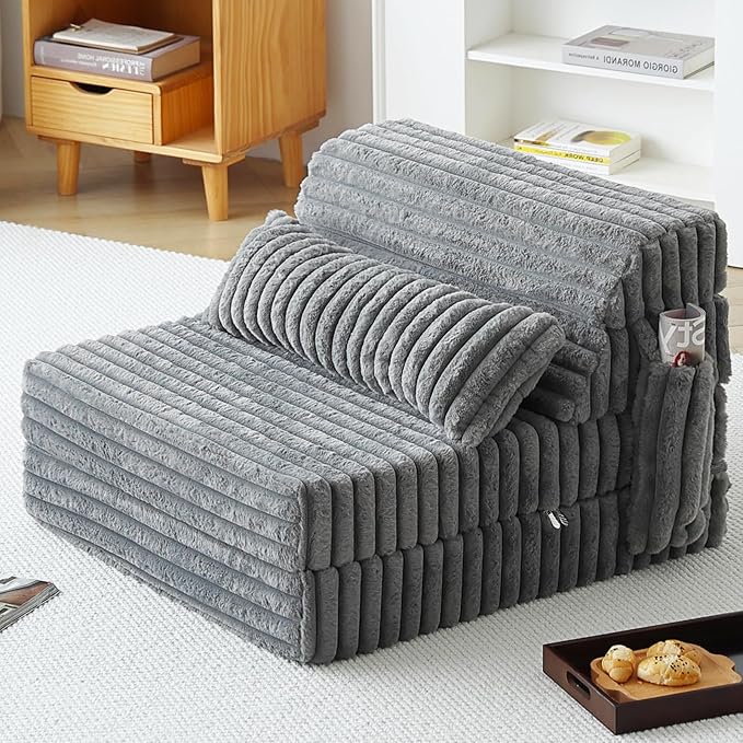 Tiita Folding Sofa Bed Single Size, Convertible Sleeper Chair Mattress by TiitaHome