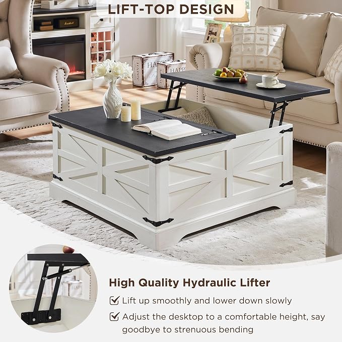 JXQTLINGMU 36" Lift Top Coffee Table - Image 3