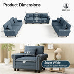 HERA'S HOUSE 3 Pieces Modular Sectional Sofa Sets, Oversized Couch Set - Image 2