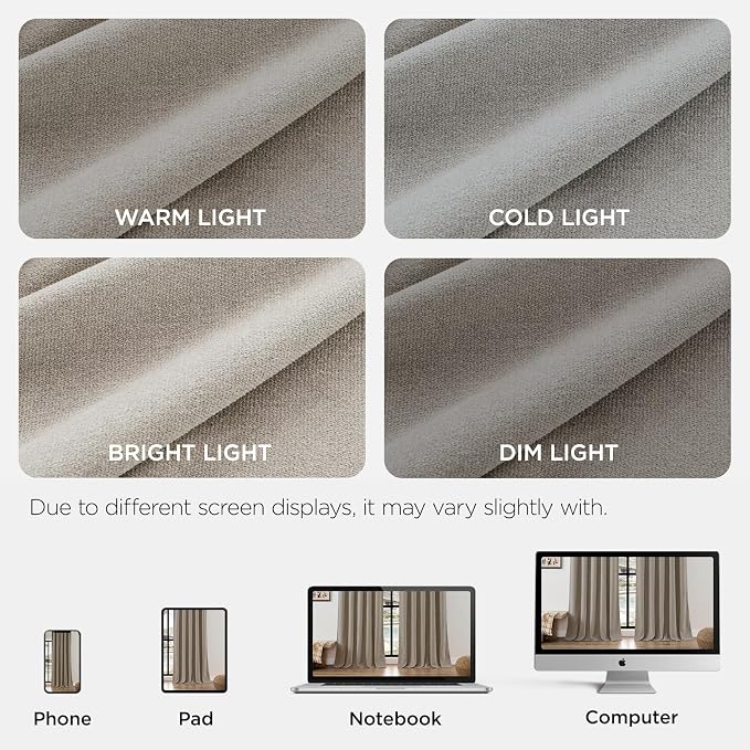 Joydeco Light Filtering Curtains 108 Inch Length - Image 2