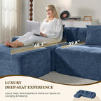 158" U Shaped Convertible Modular Couch, Cloud Couch Sectional - Image 6