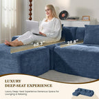 122" L Shaped Convertible Modular Couch, Cloud Couch Sectional - Image 6