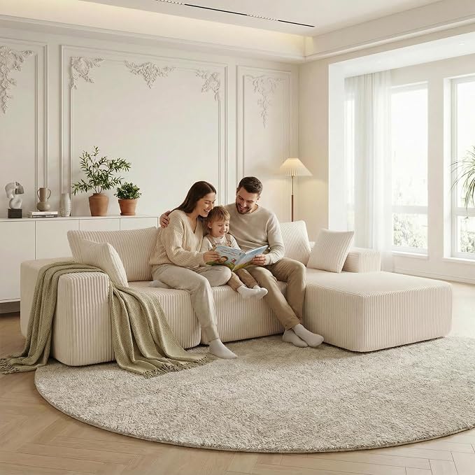 DUMOS 108" Boneless Couch, Cloud Sectional Couch - Image 2