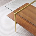 LumFurn X-Large Rectangle Glass Coffee Table, Mid-Century Modern Design - Image 5