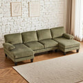 Karl home U-Shape Sectional Sofa Couch 111" Modern 4-Seat Sofa by Karlhome