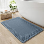RESARE Waffle Bath Mat for Bathroom, Non Slip Bathroom Rugs 20"x32" Blue | by Resare