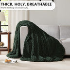 L'AGRATY Chunky Knit Throw Blanket - Image 4