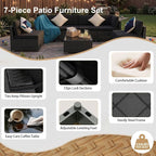 KIGOTY 7-Piece Patio Furniture Set, All-Weather PE Rattan Outdoor Sectional Sofa - Image 7