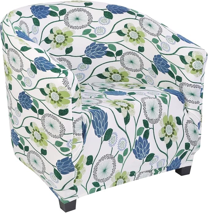 SearchI Club Chair Slipcover Stretch Barrel Chair Covers Printed Tub Chair by SearchI