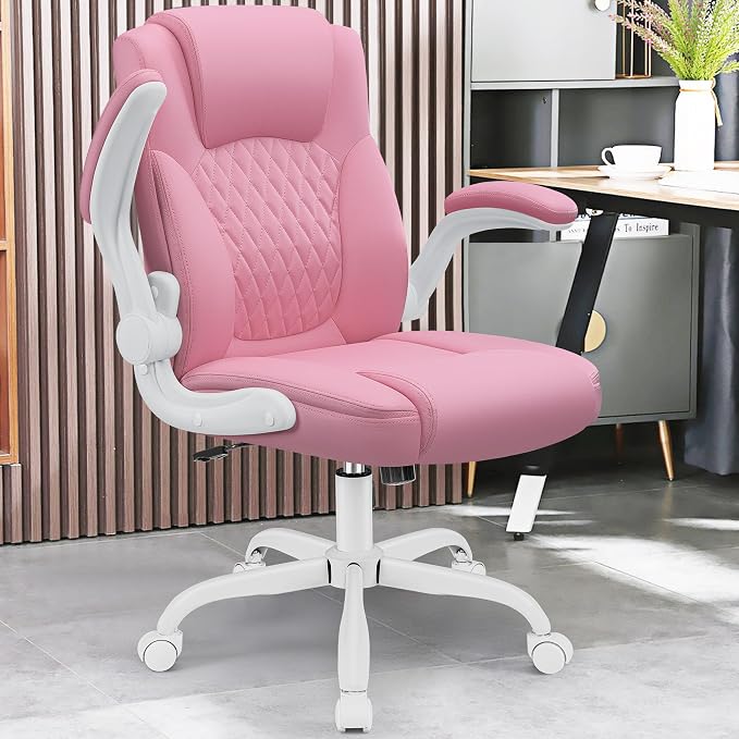 Leather Office Chair, PU Home Computer Desk Chairs - Image 2