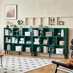 LEYAOYAO 10 Cube Bookshelf, 3 Tier Vintage 55" Wide Bookcase - Image 6