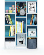 Furinno LUDER Book Shelf, 11-Cube Bookshelf, Reversible Bookcase, 9.4 x 29.1 x - Image 5