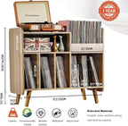 Record Player Stand, Large Record Player Table Cabinet - Image 2