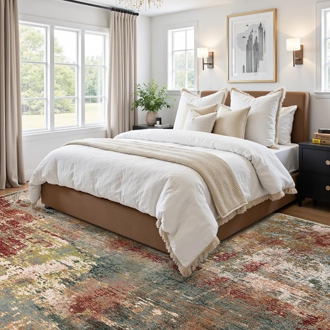 RELEANY Washable 7'x9' Abstract Area Rug - Image 3