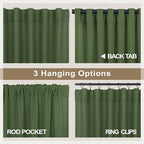 Pitalk Olive Green Curtains 63 Inch Length - Image 5