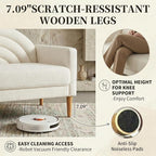 63" Small Loveseat Sofa for Small Spaces, Mid Century Modern Sofa, Linen - Image 7