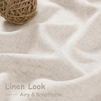 Linen 102 Inch Long Curtains for Living Room 2 Panels Back Tab Pocket Semi - Image 5