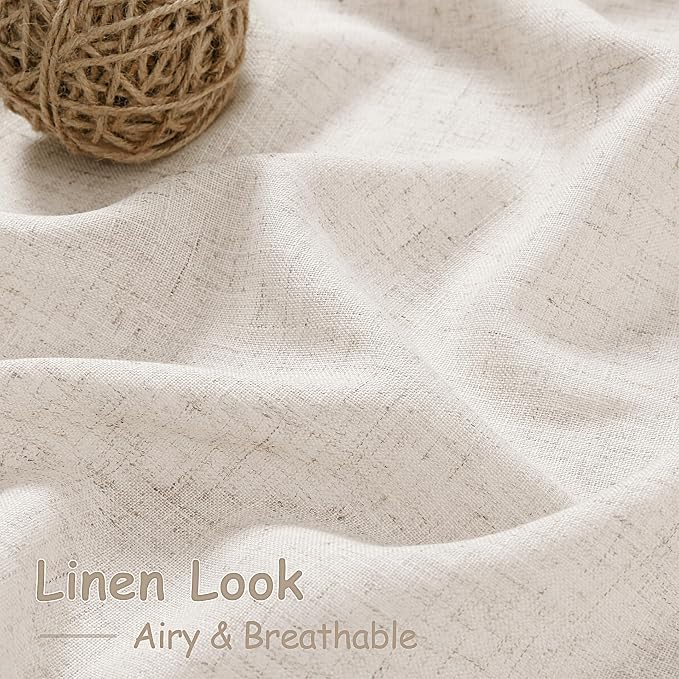 Beige Linen Curtains 96 Inches Long - Image 5