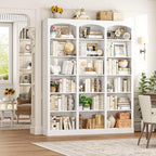 FACBOTALL 71" Triple Wide Bookshelf, 6 Tier Bookcase, Large White Bookshelf - Image 4