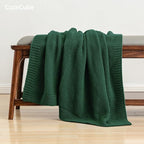 CozeCube Christmas Green Seed Stitch Throw Blanket 60"x80", Farmhouse Decor | - Image 3