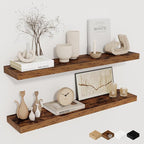 32Inch Floating Shelves for Wall 2 Pack Wood Shelves for Kitchen, Bedroom Wall by FunMemories